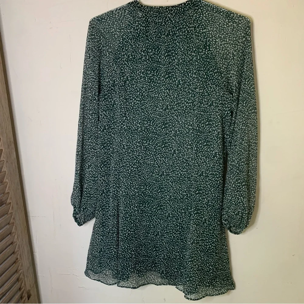 Joie Balloon Sleeve Dress in Green Arctic Animal Print​ - Picture 2 of 8